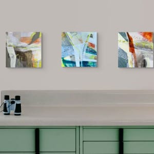 The Approach 4 by Victoria Johns Art  Image: The Approach 4, shown with others in the series in a room setting.