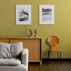 Tonal Abstract 1 by Victoria Johns Art  Image: Tonal Abstract 2 & 1, works on paper, mounted.  In room setting.