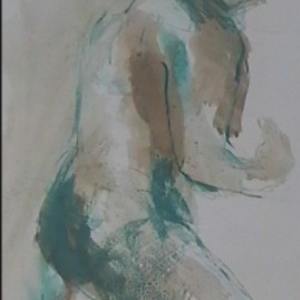 Green Striding Man by Lyn Laver-Ahmat