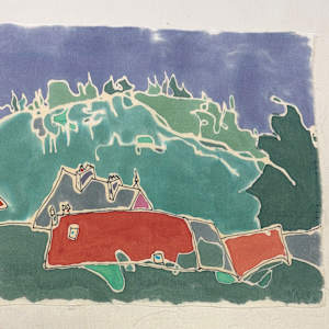 Route de Tulle, red roofs and green pastures by René D. Shoemaker, Image 1.