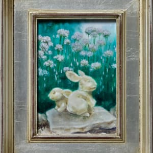 Chives and Stone Bunnies by Linda Eades Blackburn 