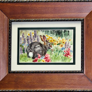 Cottontail and Wildflowers by Linda Eades Blackburn 