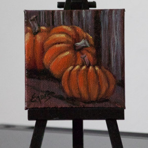 Pumpkins on the Shelf by Linda Eades Blackburn 