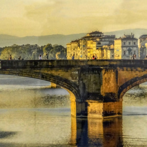 Morning Bridge, Florence by Rodney Mahaffey