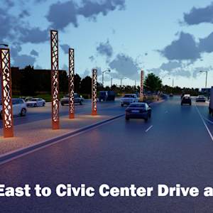 Thornton Parkway - Pillar Lights, Image 1.