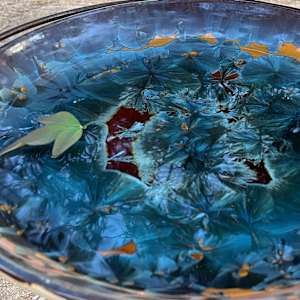 Turquoise Crystalline Birdbath by Nichole Vikdal 
