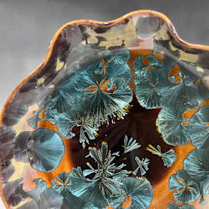 Blue with Orange Sculpture Plate by Nichole Vikdal 