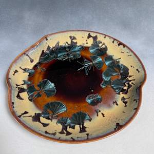 Yellow w/ orange sculpture plate by Nichole Vikdal 