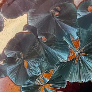 Orange with blue crystal plate by Nichole Vikdal 