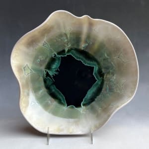 Green and White Sculpture Bowl by Nichole Vikdal 