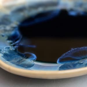 Turquoise and Brown Sculpture Plate by Nichole Vikdal 