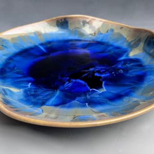 Blue and Brown Sculpture Plate by Nichole Vikdal 
