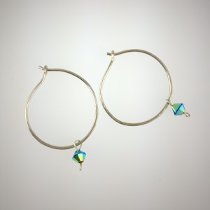 Hoops and Loops with Peacock Crystal Bicones by Patricia C Vener 
