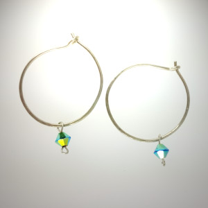 Hoops and Loops with Peacock Crystal Bicones by Patricia C Vener 