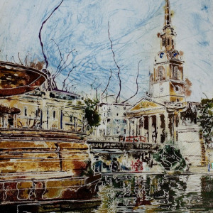 Trafalgar Fountain by Cathy Read 
