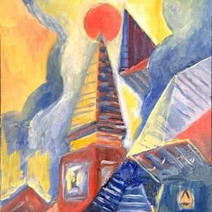 Red sun and Tower by Siméon Artamonov, Image 1.