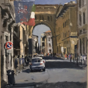 Via degli Strozzi, Florence, afternoon sun by Andrew Hird