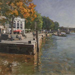 Richmond riverside, high tide by Andrew Hird