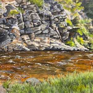 Gabe Fishing at Slippery Rock Pool by Helen Shideler, Image 2.