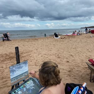 August Squall at the Beach I by Helen Shideler 