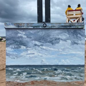 August Squall at the Beach I by Helen Shideler 