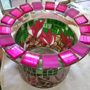 Pink Cactus Flowers (planter/vase) by Andrea L Edmundson