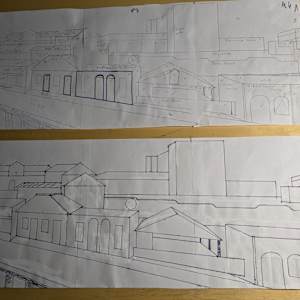 Roofline from Balcony 304 by Andrea L Edmundson  Image: Working drawings