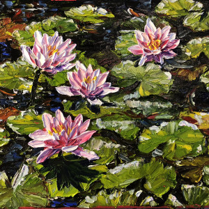 Four Water Lilies by Merrie Taverna