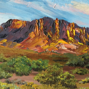 Superstition Mountains by Merrie Taverna