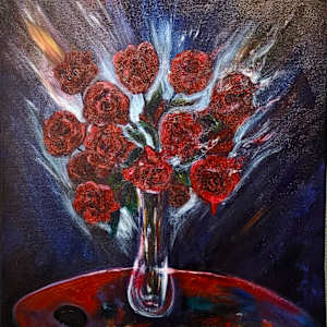 Roses in glass by BrendaKay Deyo, Image 1.