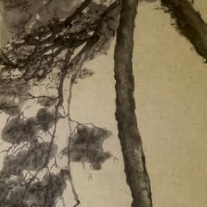 Pušis ir žydinti vyšnia / Pine and blooming cherry by Ina Loreta Savickiene