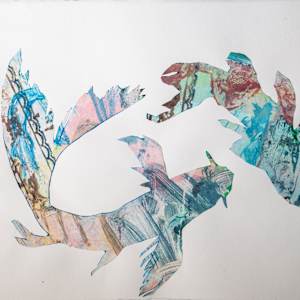 Koi-Monoprints by Alan Powell  Image: koi#4