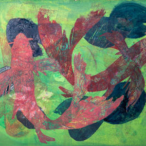 Koi-Monoprints by Alan Powell  Image: Koi#6