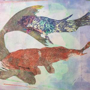 Koi-Monoprints by Alan Powell  Image: Koi#7