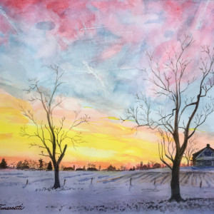 Snowy Sunset in Lancaster by Penn A. Tomassetti