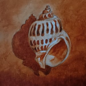 "Shell #1" by Elaine Guitar   Image: Red Iron Oxide underpainting 