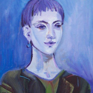 Selfportrait in blue by Gallina Todorova