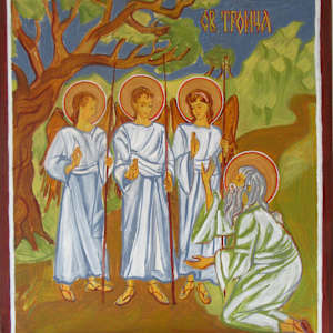 Holy Trinity / Angels at Mamre with Abraham by Galina Todorova