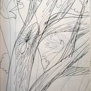 Tree brunches and two birds by Galina Todorova