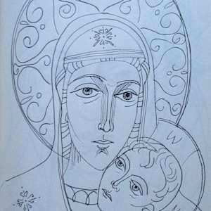 Holy Mother with Jesus child by Galina Todorova