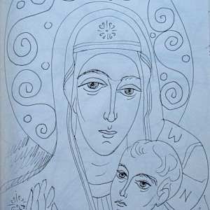 Holy Mother with Jesus child by Galina Todorova