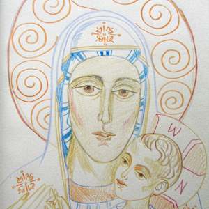 Holy Mother with Jesus child by Galina Todorova