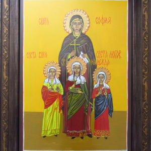Saint Wisdom, and her daughters - Saint Hope, Faith and Love by Galina Todorova 