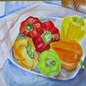 Peppers in a plate by Gallina Todorova