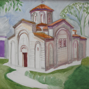 11th century St George Temple in Kyustendill by Gallina Todorova 
