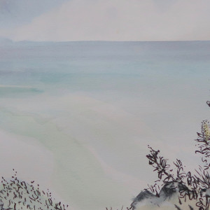 Coastal - Beach and Banksia by Barbara Aroney 