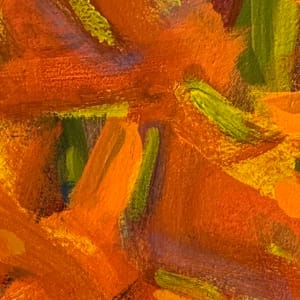 Code Orange by Barbara Aroney  Image: Code Orange Acrylic on canvas 5.5x76x3cm detail