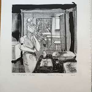 Lithography Studio by Barbara Aroney  Image: Lithography Studio Lithograph 29.5 X 28cm 3/3