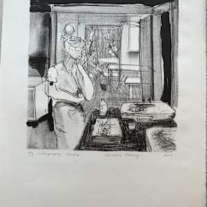 Lithography Studio by Barbara Aroney  Image: Lithography Studio Lithograph 29.5 X 28cm 3/3