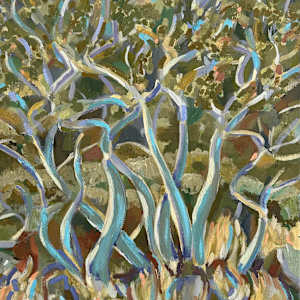 Snow Gum Abstract Acrylic and oil on canvas, 51x41cm Framed by Barbara Aroney